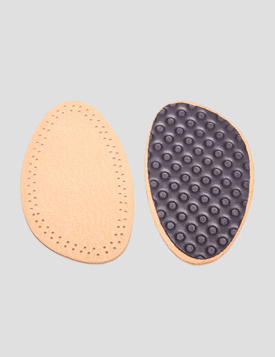 Demi-semelles cuir sur latex Tawata ivoire mixte
