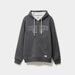 Sweat zippé à capuche doublé gris foncé homme
