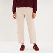 Pantalon taille haute velours 7/8&egrave;me sable femme