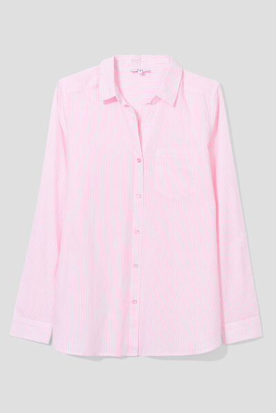 Chemise manches retroussables blanc femme