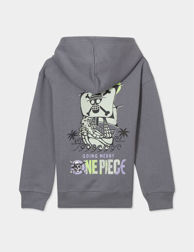 Sweat hoodie à capuche One Piece gris foncé garçon