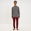 Ensemble pyjama pantalon t-shirt coton gris fonc&eacute; homme