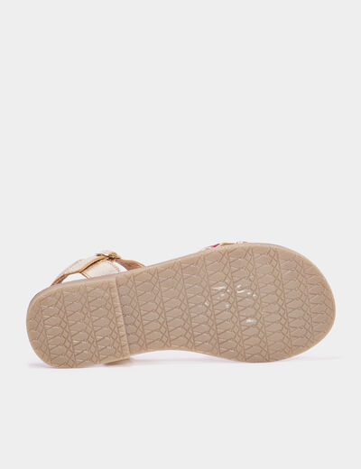 Sandales plates métallisées cuir Creeks multicolore fille
