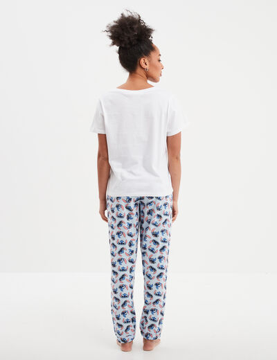 Ensemble pyjama Lilo et Stitch blanc femme
