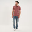 Polo piqu&eacute; coton manches courtes vieux rose homme