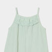 Combinaison bretelles fines gaze coton vert pastel b&eacute;b&eacute; fille