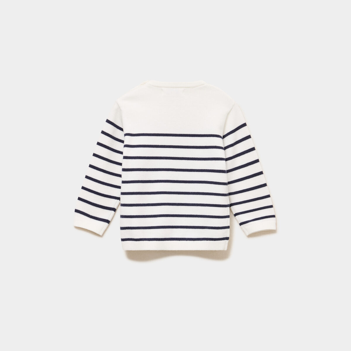 Pull marini&egrave;re col rond manches longues ivoire b&eacute;b&eacute; gar&ccedil;on