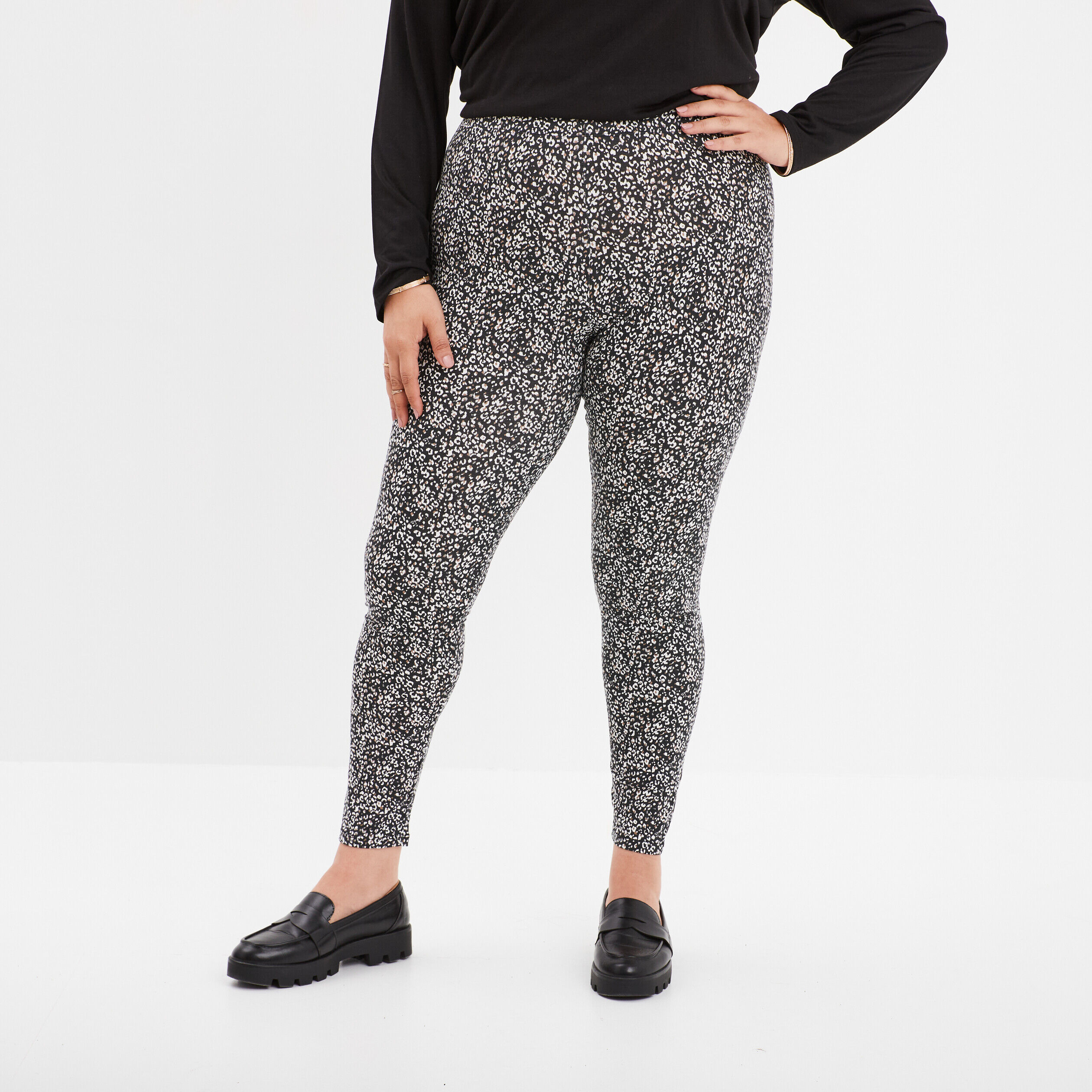 Legging en coton noir femme grande taille MODAVISTA