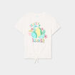 T-shirt noué manches courtes coton blanc fille
