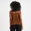 Caraco effet satin marron fonc&eacute; femme