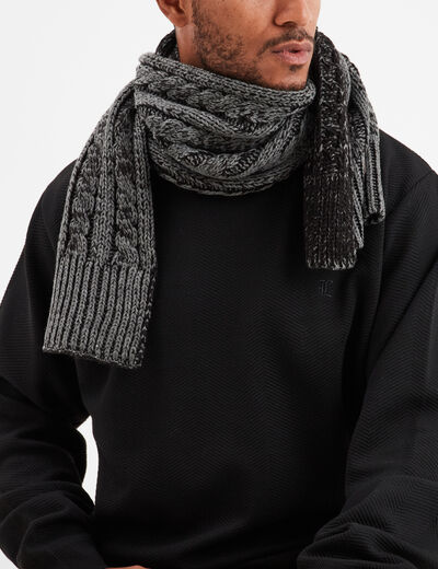 Écharpe avec torsades Creeks gris homme