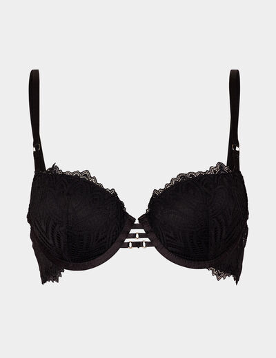 Soutien-gorge corbeille paddé dentelle noir femme