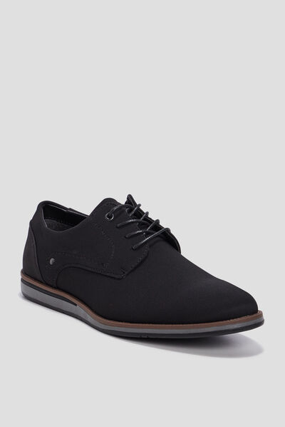 Derbies plates à lacets noir homme