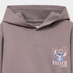 Sweat hoodie &agrave; capuche Stitch marron fille