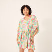 Robe de plage manches 3/4 vert clair femme