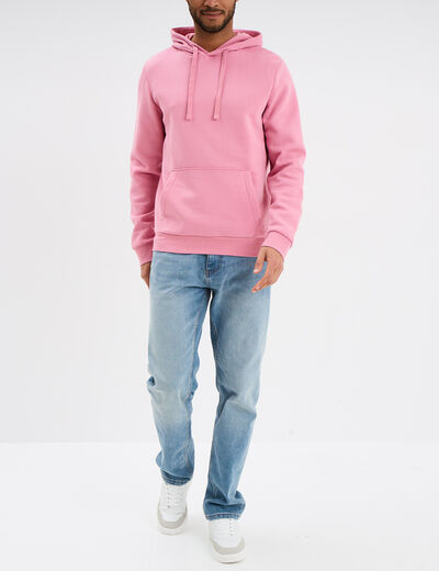 Sweat molleton à capuche hoodie rose homme