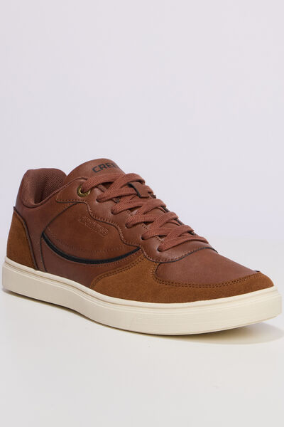 Baskets &agrave; lacets marron homme