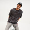 T-shirt col rond manches courtes coton gris fonc&eacute; homme