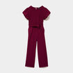 Combinaison pantalon &agrave; paillettes bordeaux fille