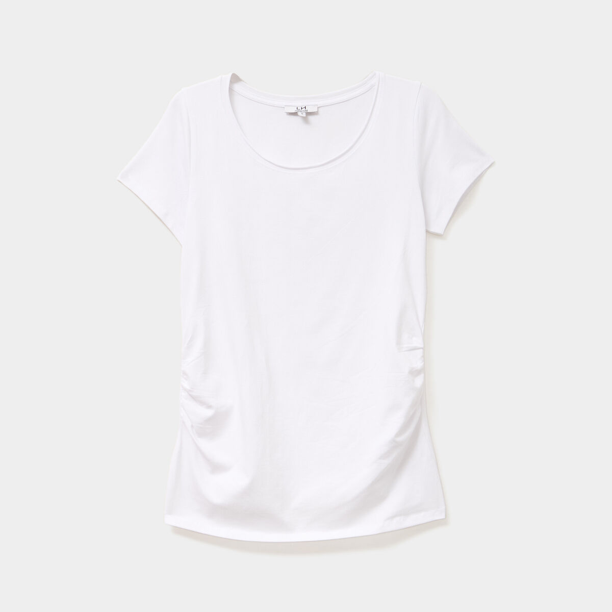 T-shirt grossesse manches courtes coton blanc femme maternit&eacute;