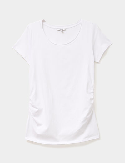 T-shirt grossesse manches courtes coton blanc femme maternité