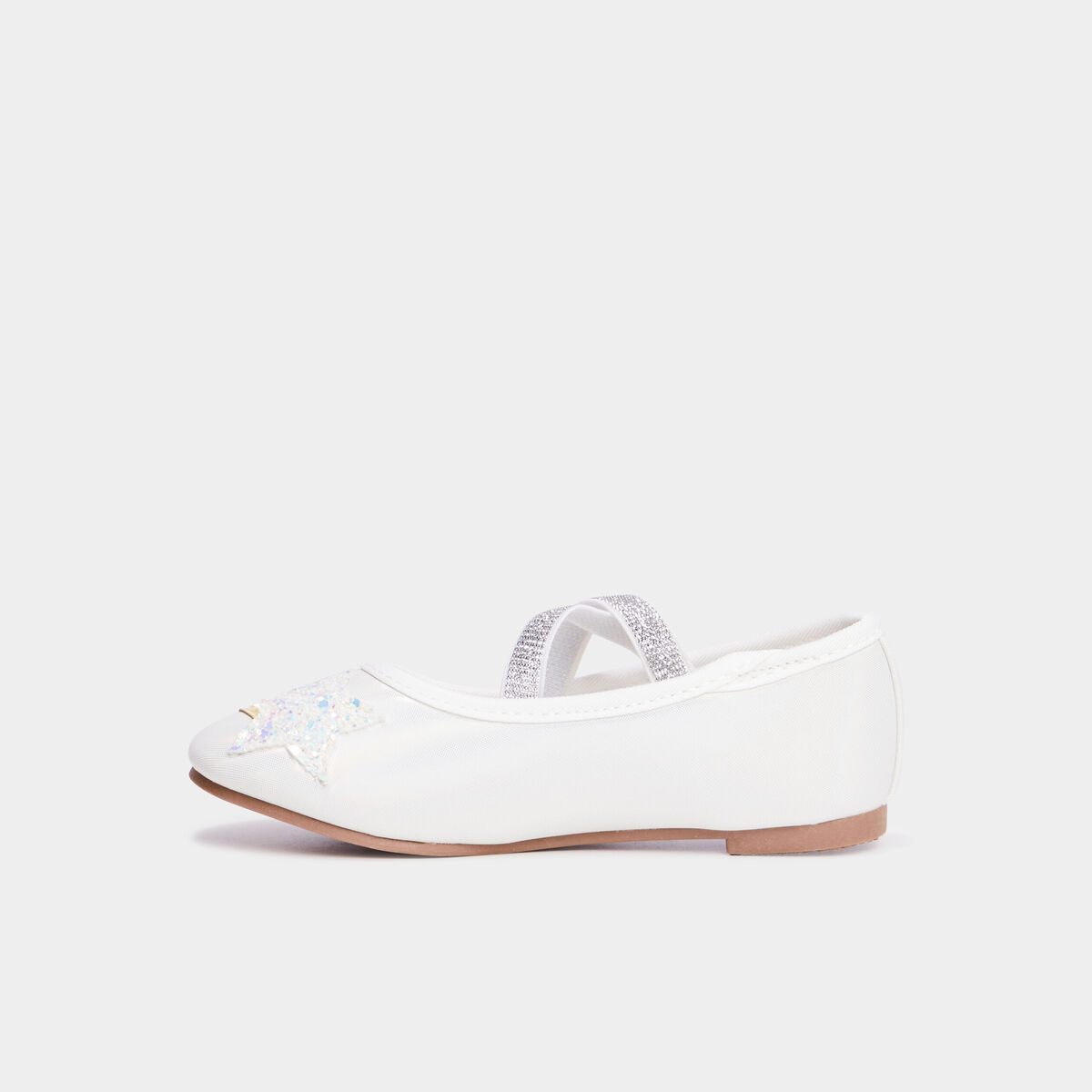 Ballerines à paillettes blanc fille