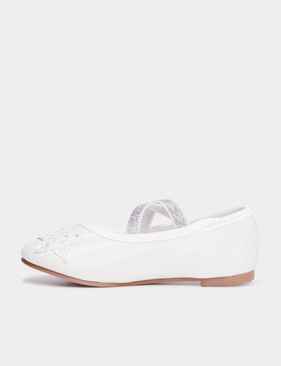 Ballerines à paillettes blanc fille