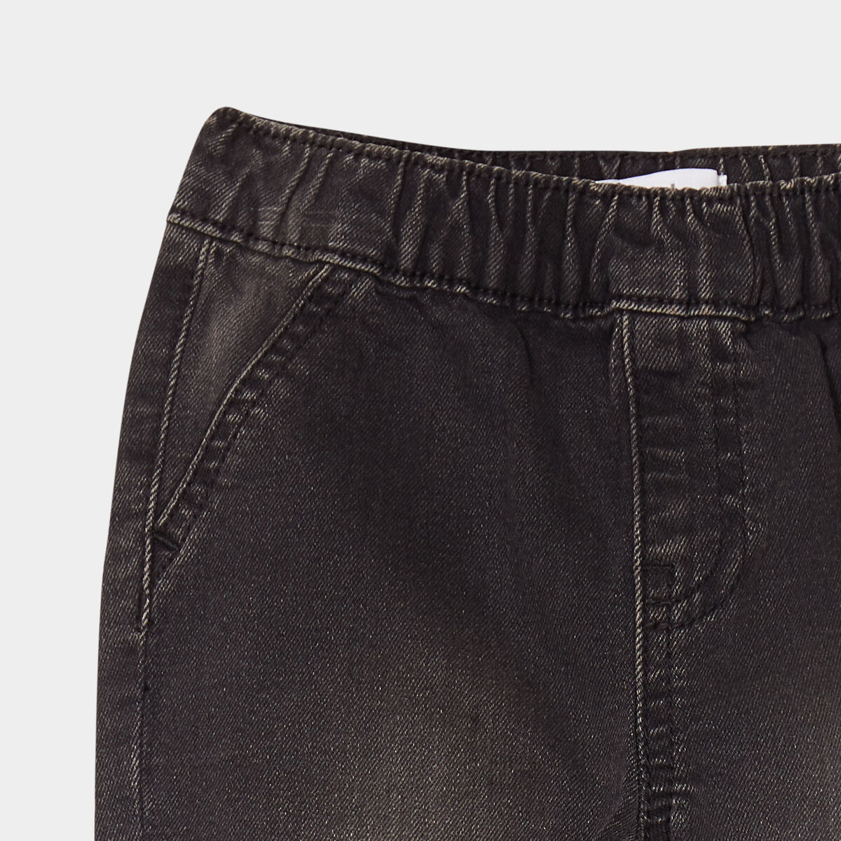 Jeans jogger bas &eacute;lastiqu&eacute; coton denim noir b&eacute;b&eacute; gar&ccedil;on
