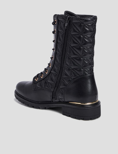 Bottines matelassées noir femme