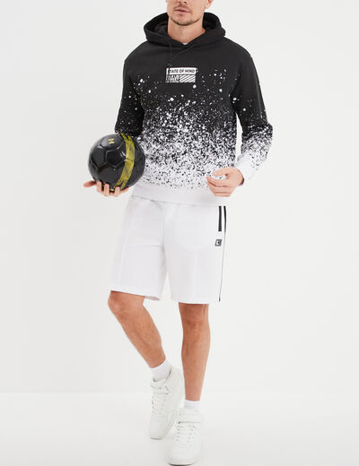Sweat à capuche hoodie Liberto dip dye noir homme