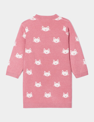 Robe pull épaule boutonnée Kimbaloo vieux rose bébé fille