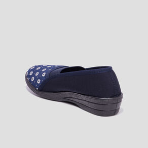 Chaussons emboîtants compensés bleu femme