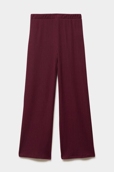 Bas de pyjama large c&ocirc;tel&eacute; long prune femme