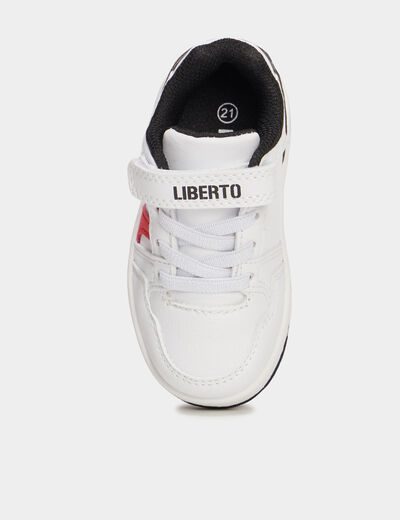 Tennis basses semelle plate Liberto blanc bébé garçon
