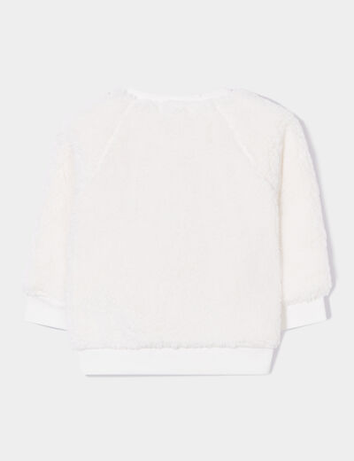Sweat manches longues blanc bébé fille
