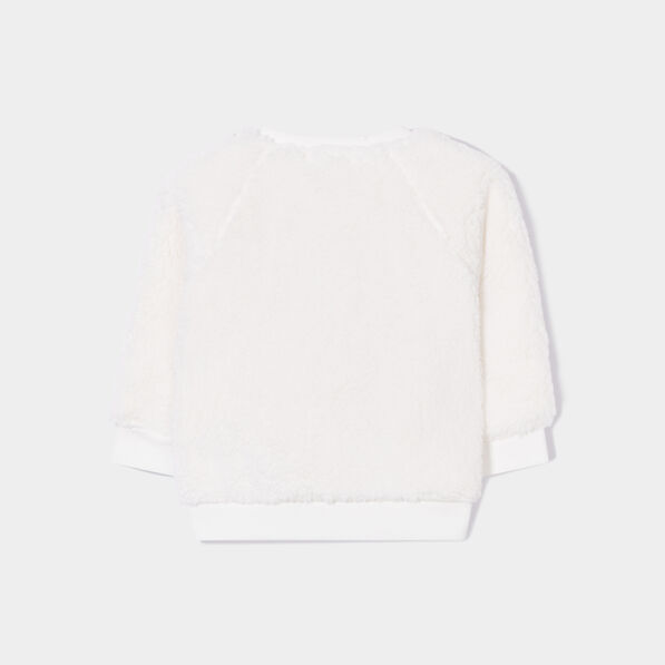 Sweat manches longues blanc bébé fille