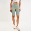 Short cycliste de sport c&ocirc;tel&eacute; stretch vert pastel femme