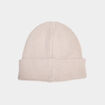 Bonnet tricot&eacute; avec bord &agrave; revers sable femme