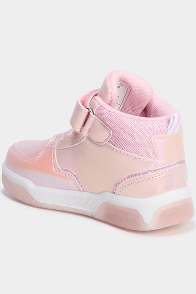 Baskets montantes lumineuses rose fille