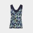 Débardeur col en V bleu marine femme