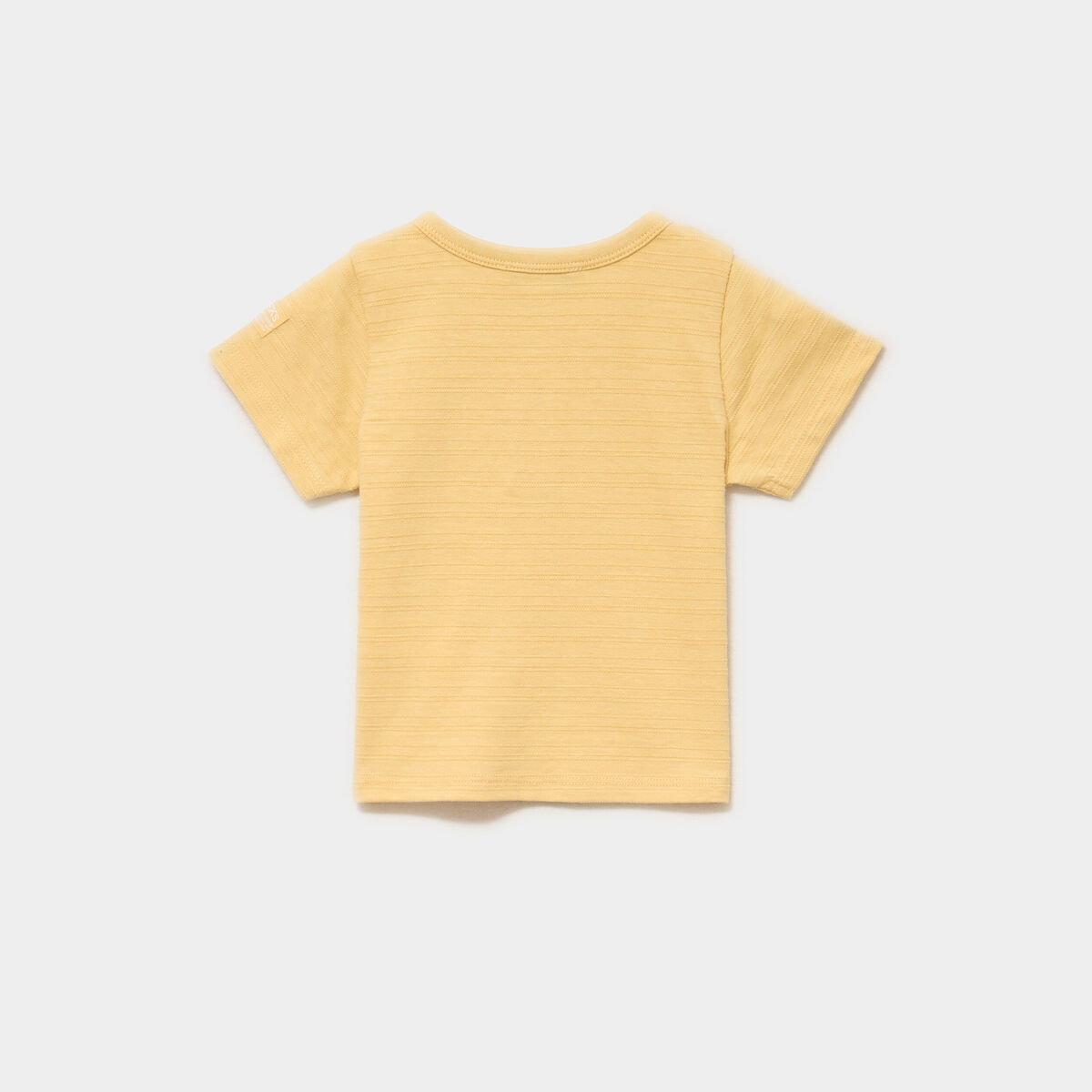 T-shirt col tunisien manches courtes jaune b&eacute;b&eacute; gar&ccedil;on