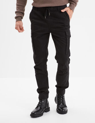 Pantalon cargo slim noir homme