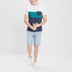 Bermuda stretch droit en jean denim bleach homme