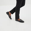 Mocassins plats avec boucles noir femme