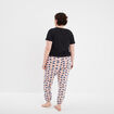 Ensemble pyjama pantalon 2 pièces Stitch noir femme grande taille