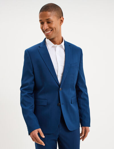 Veste blazer costume manches longues bleu electrique homme