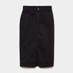 Jupe en jean longue fendue droite denim noir femme