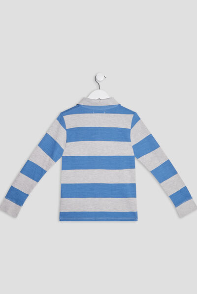 Polo manches longues gris garçon