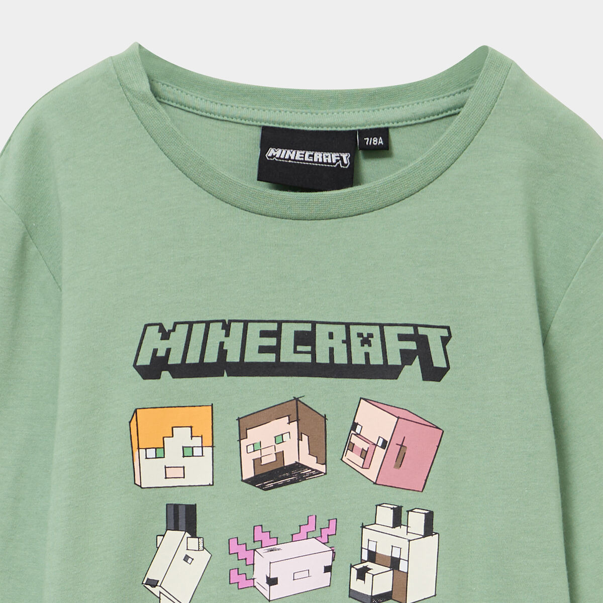 Ensemble pyjama pantalon coton Minecraft vert gar&ccedil;on