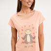 Ensemble pyjama t-shirt et corsaire rose clair femme